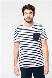 T-SHIRT UOMO A RIGHE CON TASCA